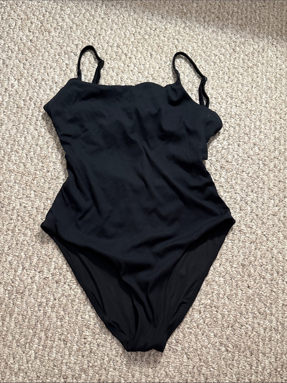Aerie black ribbed one piece swimsuit - Picture 1 of 3